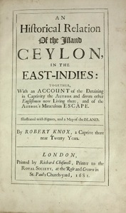 An Historical Relation of Ceylon